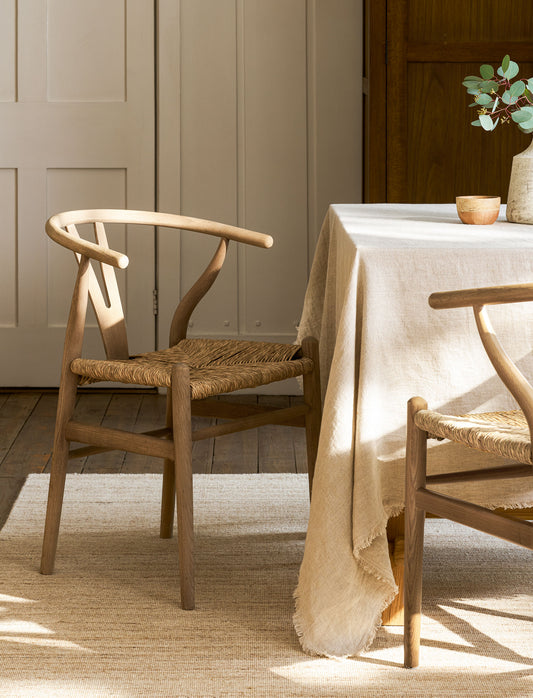 Chilthorne Wishbone Dining Chair Set of 2 Lime Wash - Dining Chairs & Benches - Garden Trading -