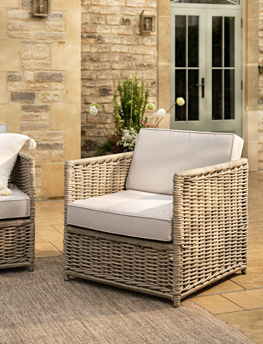 Harting Armchair Light Rattan - Chairs & Loungers - Garden Trading -
