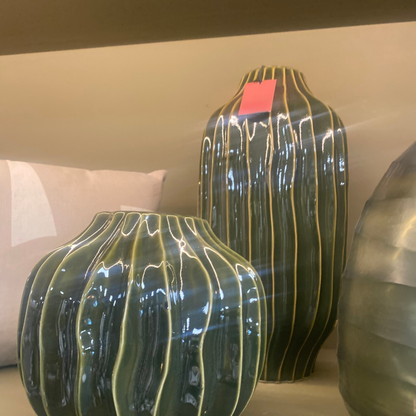 Ridge Vase Green Large