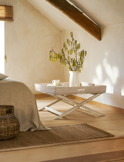 Wittering Rattan Coffee Tray Table with Stand Square - Coffee & Side Tables - Garden Trading -