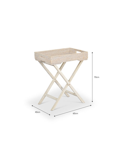 Wittering Rattan Tray Table with Stand Rectangle