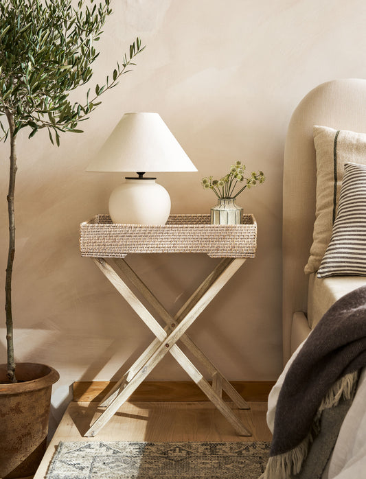 Wittering Rattan Tray Table with Stand Rectangle