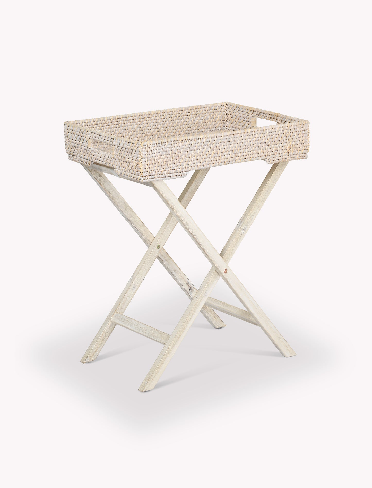 Wittering Rattan Tray Table with Stand Rectangle