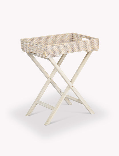 Wittering Rattan Tray Table with Stand Rectangle