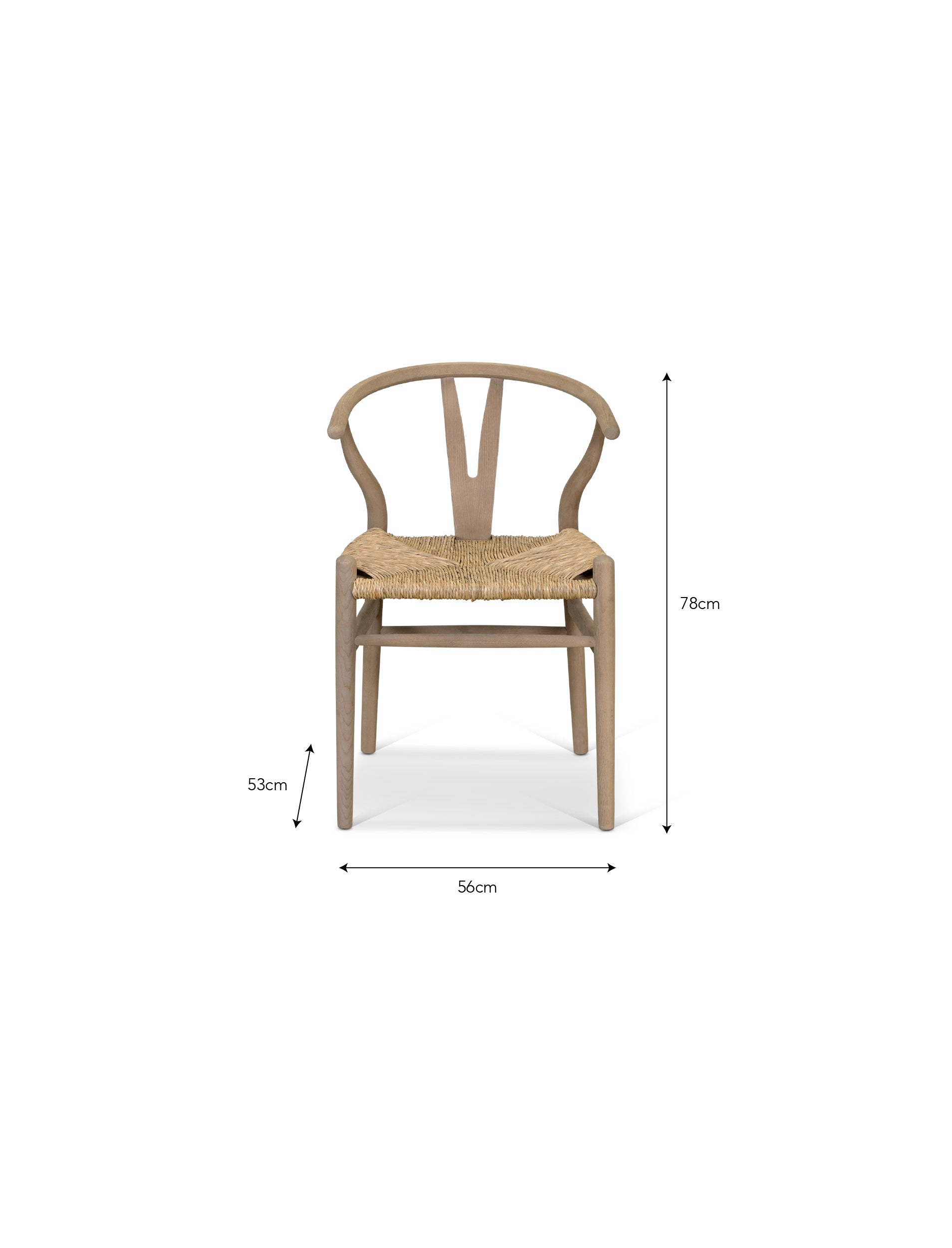Chilthorne Wishbone Dining Chair Set of 2 Lime Wash - Dining Chairs & Benches - Garden Trading -