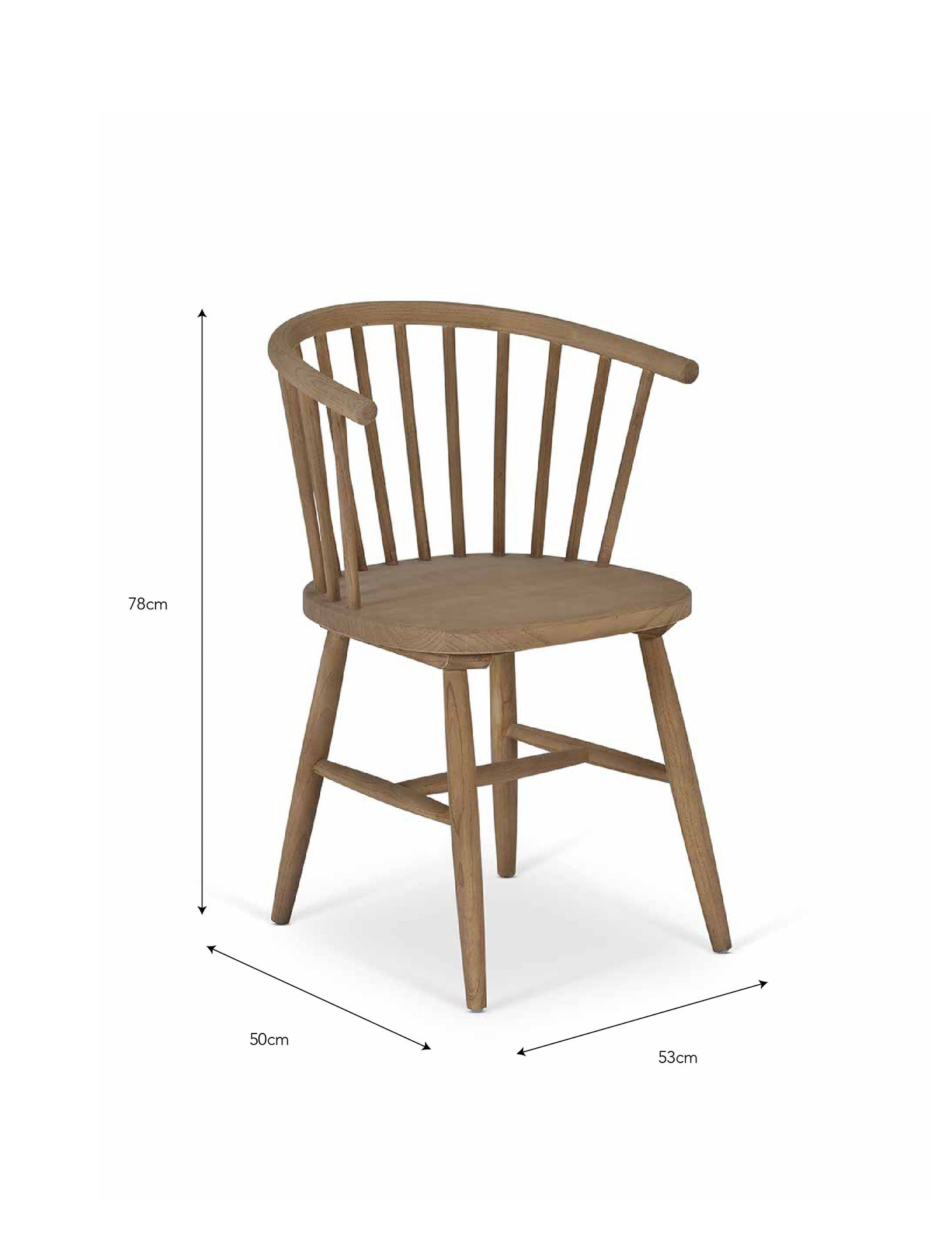 Landrake Curved Back Dining Chair Set of 2 Natural