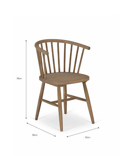 Landrake Curved Back Dining Chair Set of 2 Natural