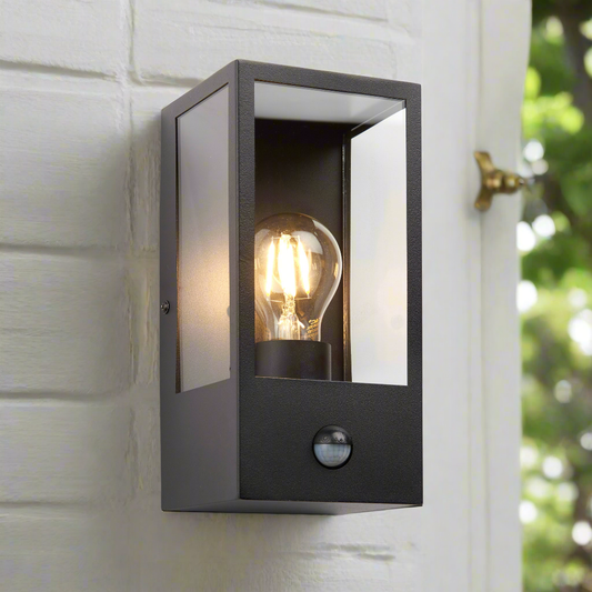 Brooks Outdoor PIR Wall Light Black