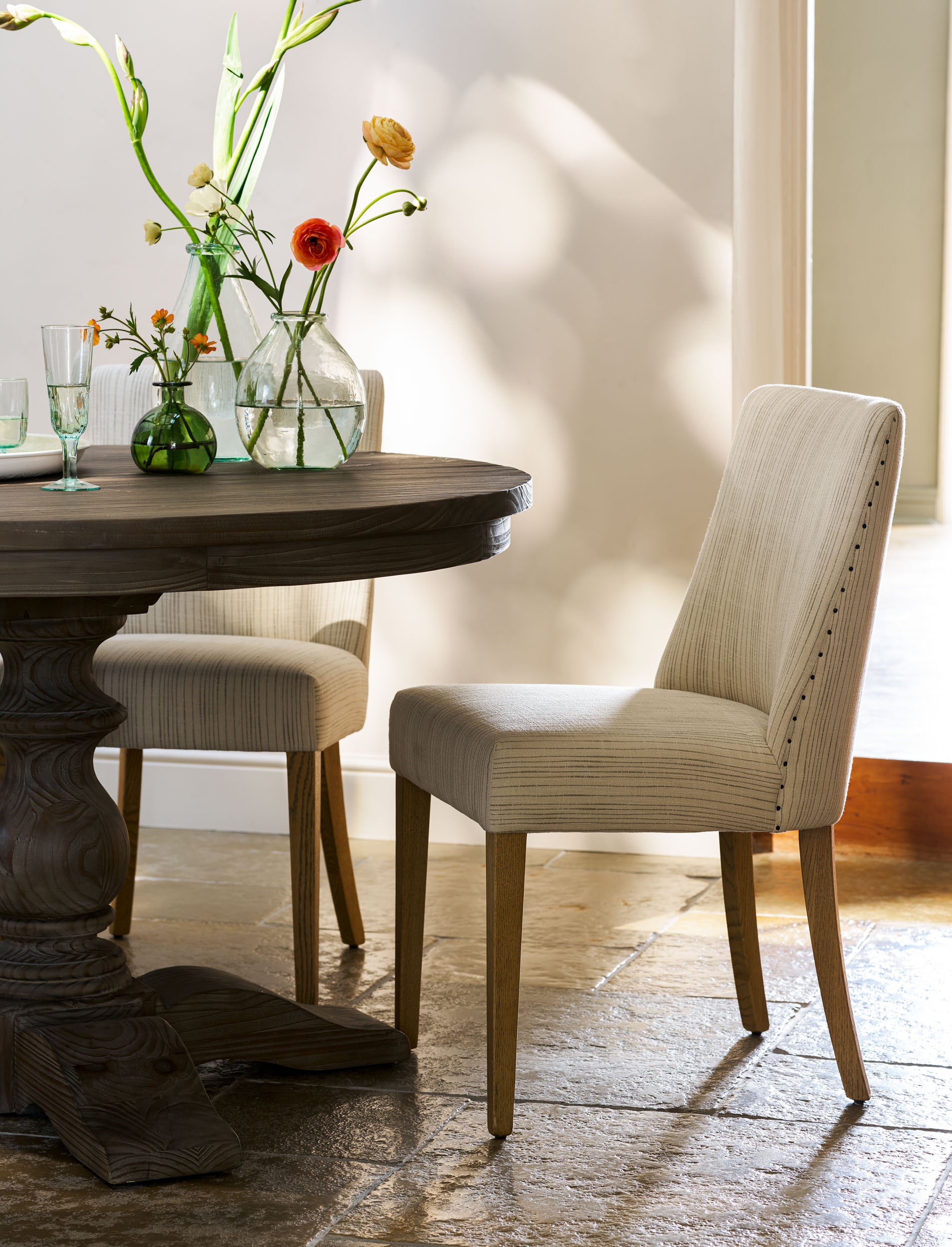 Wraysbury Dining Chair Set of 2 Stripe - Dining Chairs & Benches - Garden Trading -