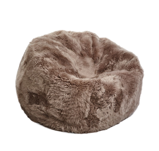 Round Sheepskin Bean Bag Dove Large