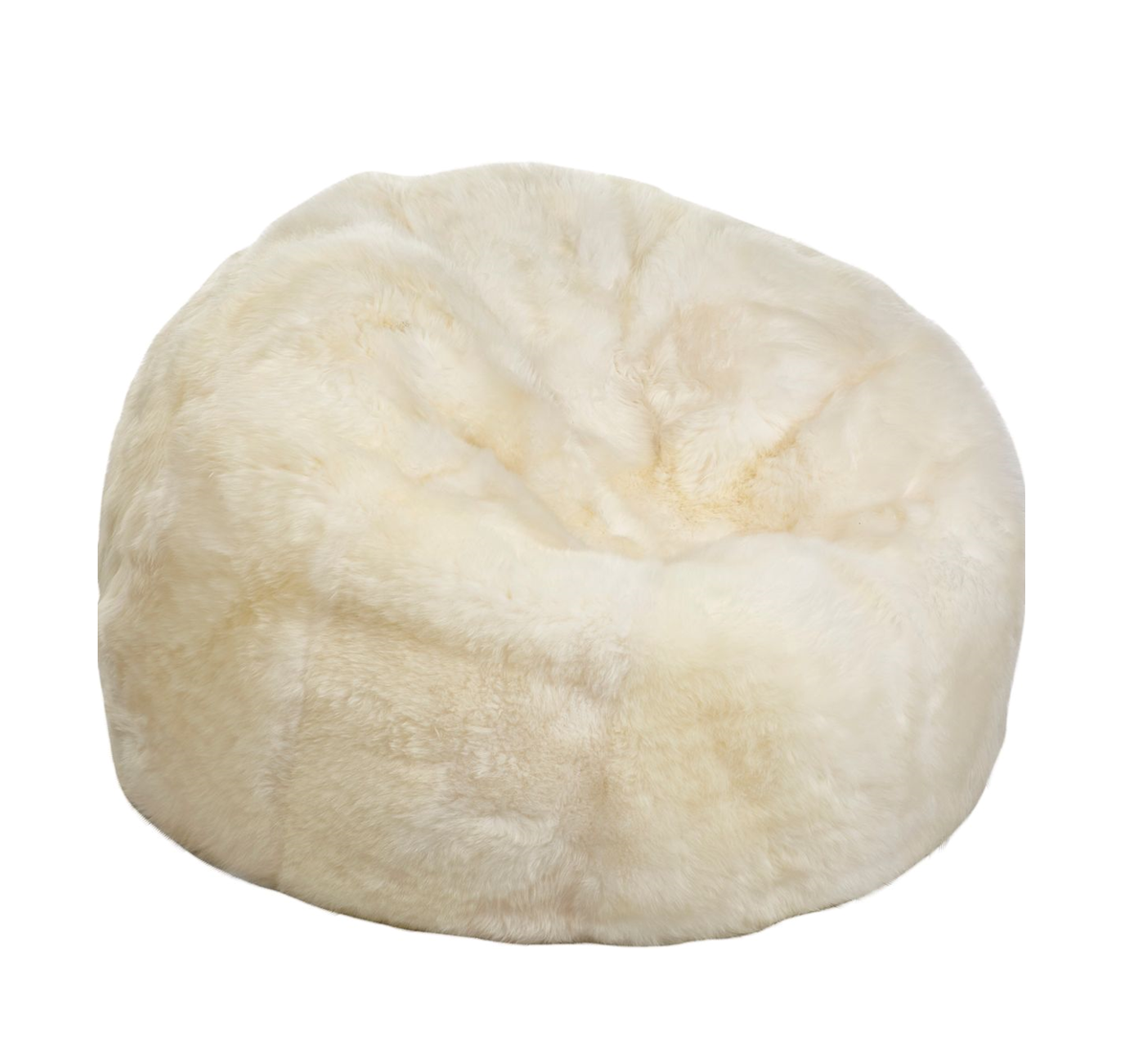 Round Sheepskin Bean Bag Ivory Medium