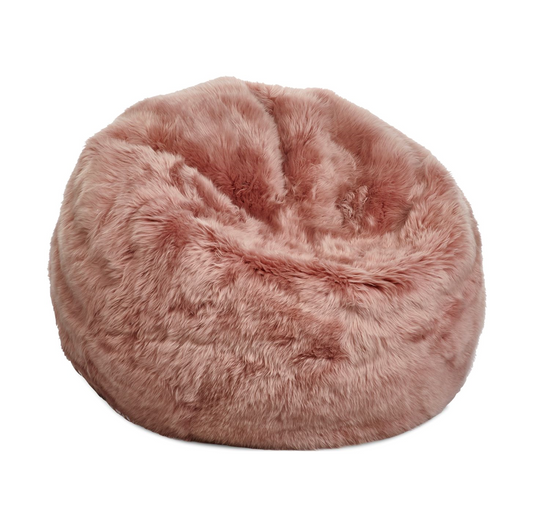 Round Sheepskin Bean Bag Rose Large