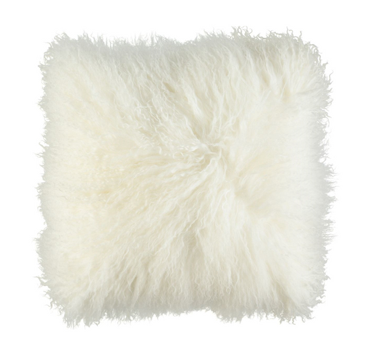 Curly Sheepskin Cushion Doublesided Ivory Small