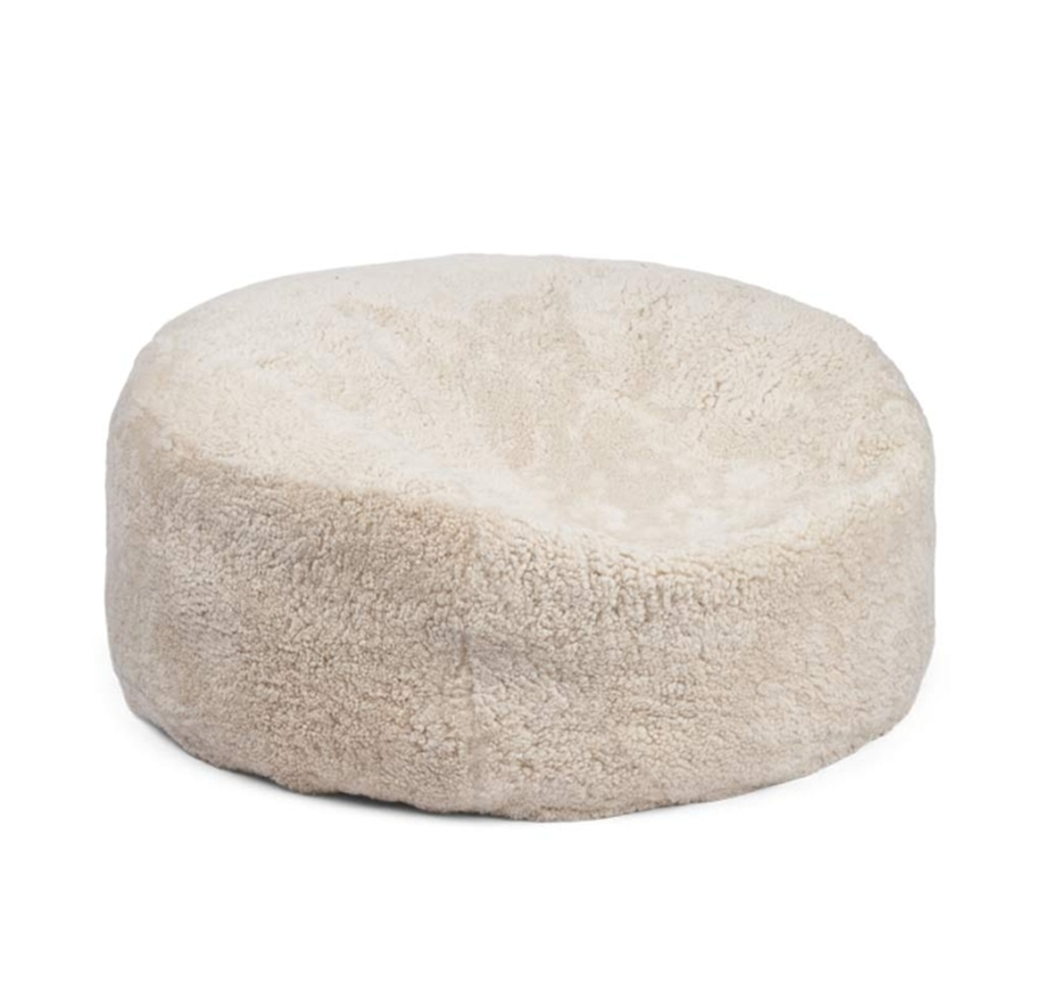Round Sheepskin Bean Bag Pearl