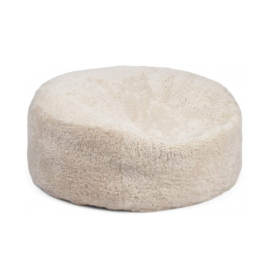 Round Sheepskin Bean Bag Pearl