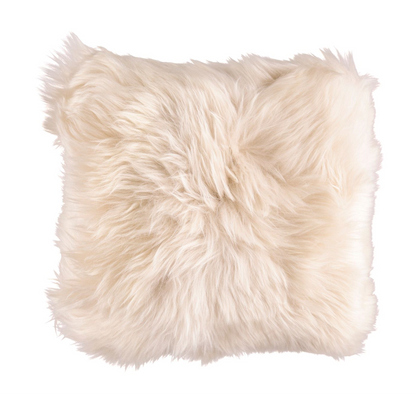 Sheepskin Cushion LW Leather Back Square Linen Large