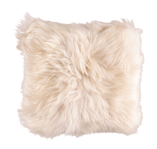 Sheepskin Cushion LW Leather Back Square Linen Large
