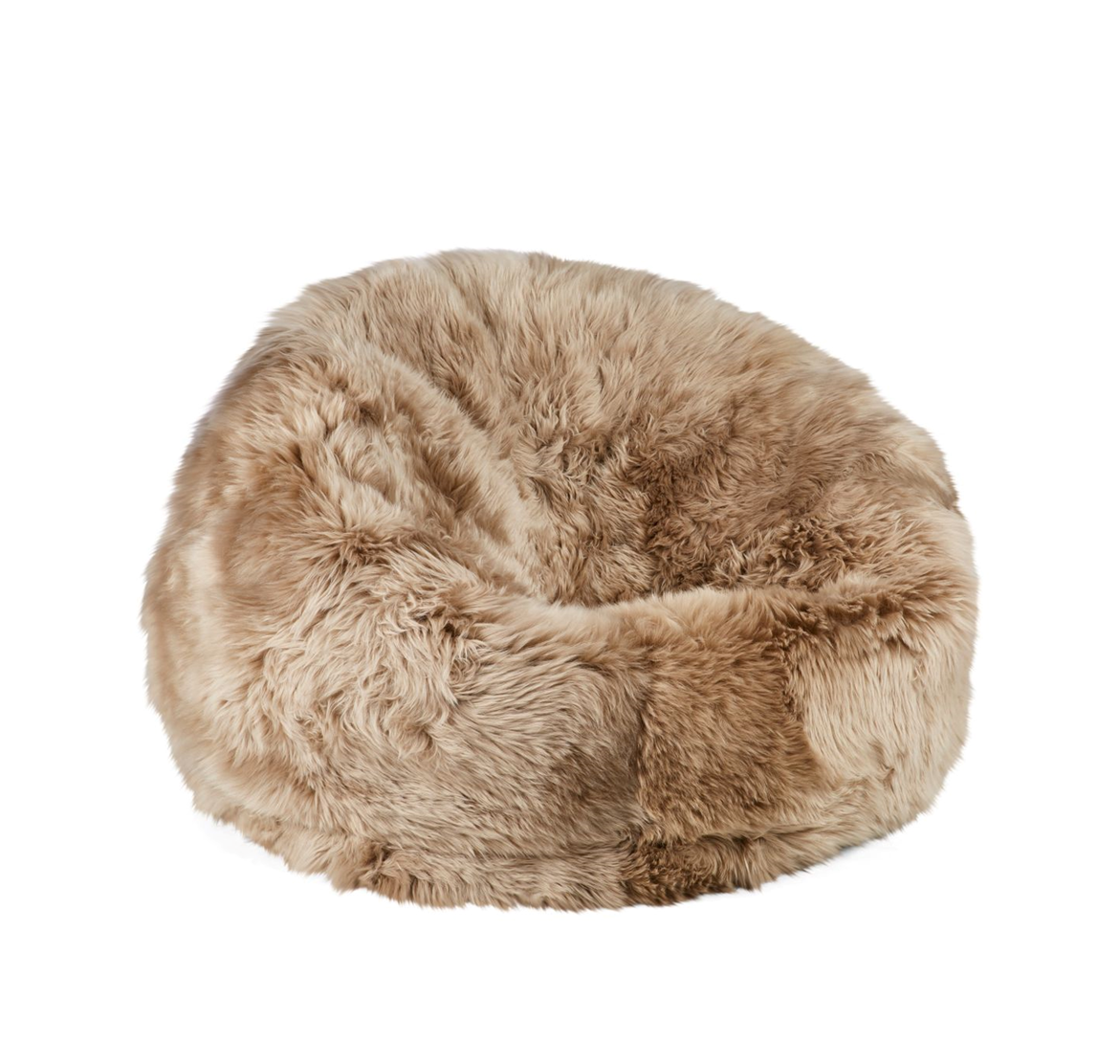 Round Sheepskin Bean Bag Taupe Medium