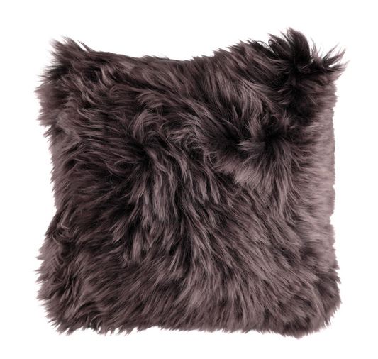 Sheepskin Cushion LW Single-Sided Square Walnut Large