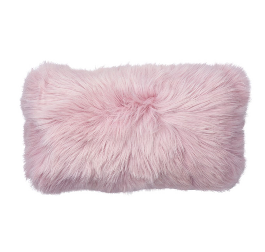 Sheepskin Cushion LW Double-Sided Coral Silver Pink Medium