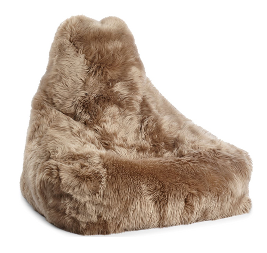 Sheepskin Bean Bag Chair Taupe