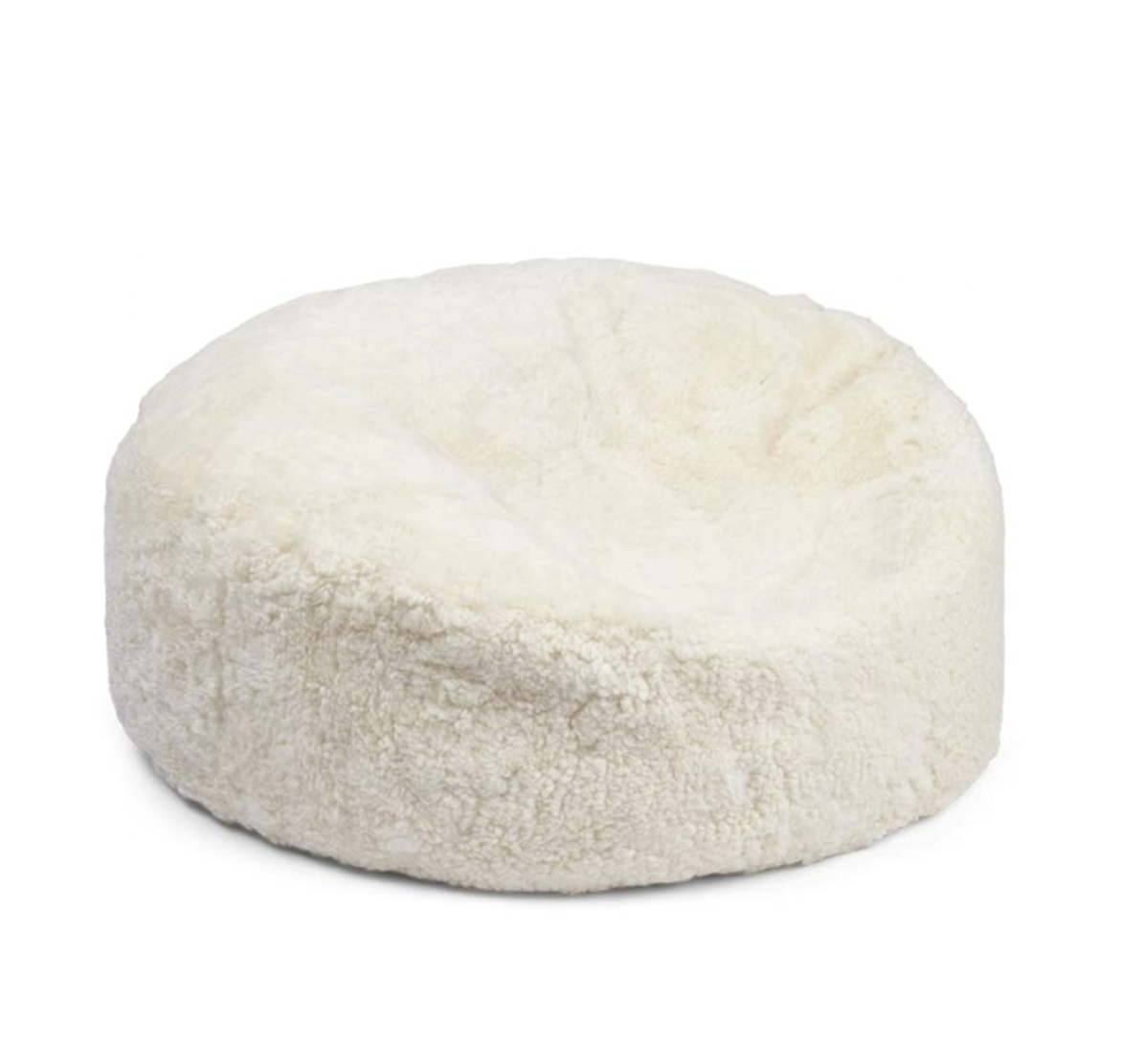 Round Sheepskin Bean Bag Ivory