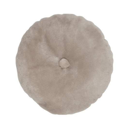 Round Moccasin Cushion Doublesided Silver Grey