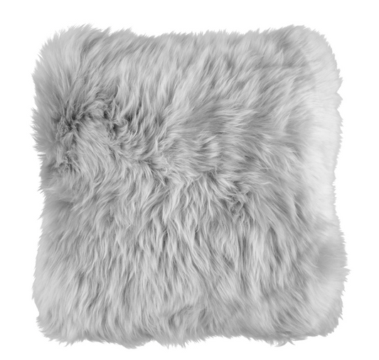 Sheepskin Cushion LW Single-Sided Square Light Grey Large