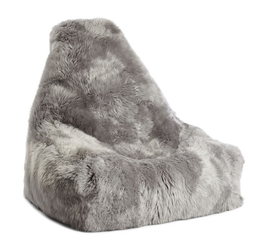 Sheepskin Bean Bag Chair Light Grey