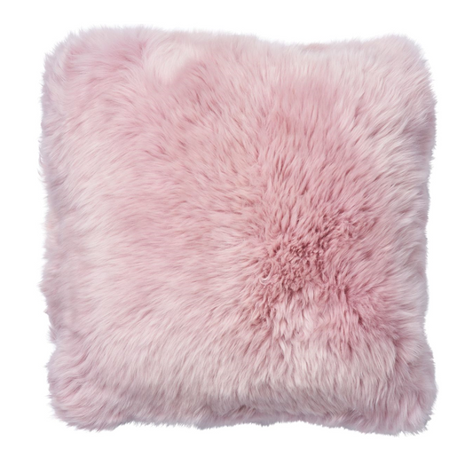 Sheepskin Cushion LW Double-Sided Square Coral Silver Pink Medium