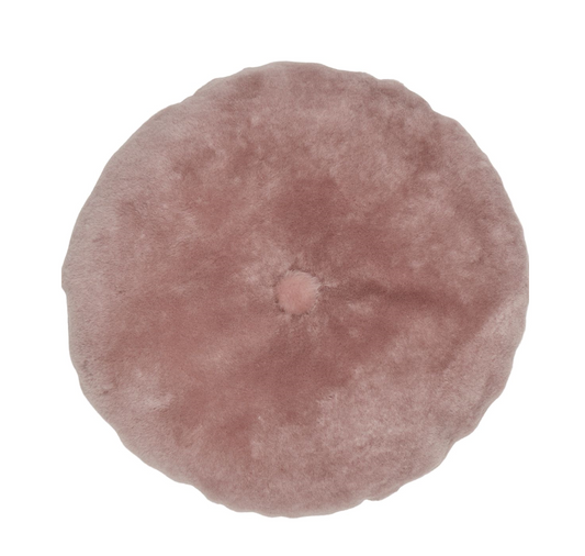 Round Moccasin Cushion Doublesided Dusky Pink