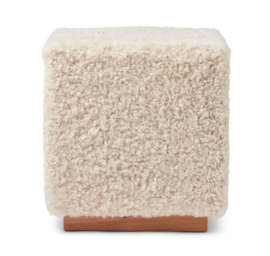 Benjamin Cube Stool/Pouf Pearl & Oak