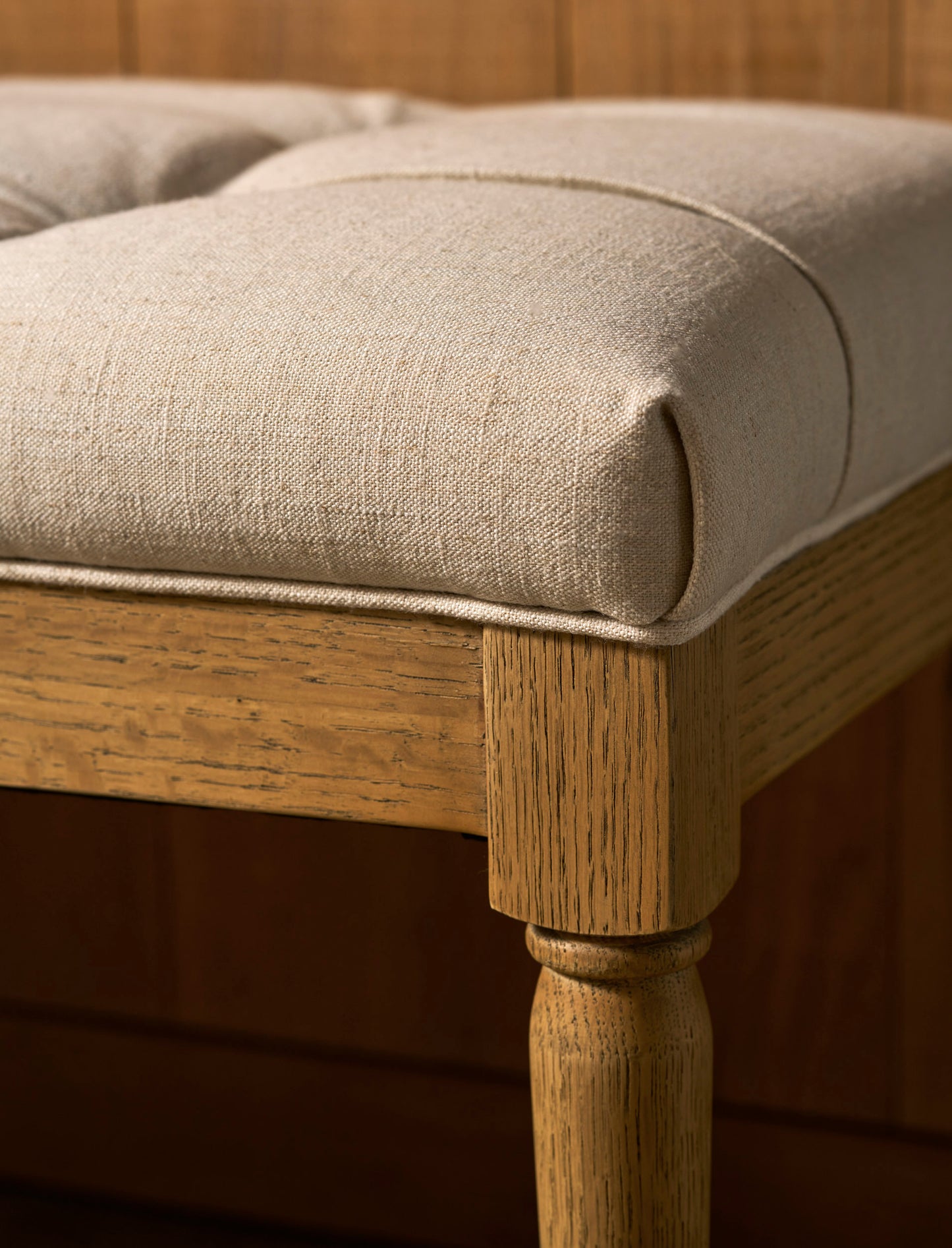 Aldwyn Buttoned Bench Natural