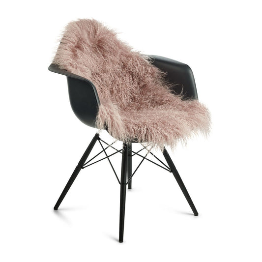 Curly Sheepskin Rug/Throw Rose Small
