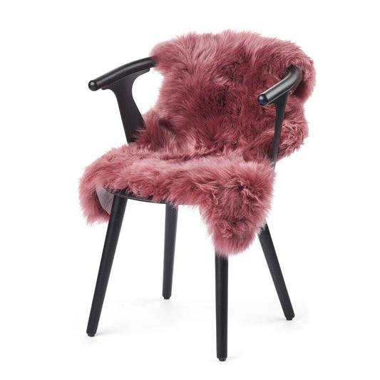 New Zealand Sheepskin Long Wool Rug/Throw Old Rose
