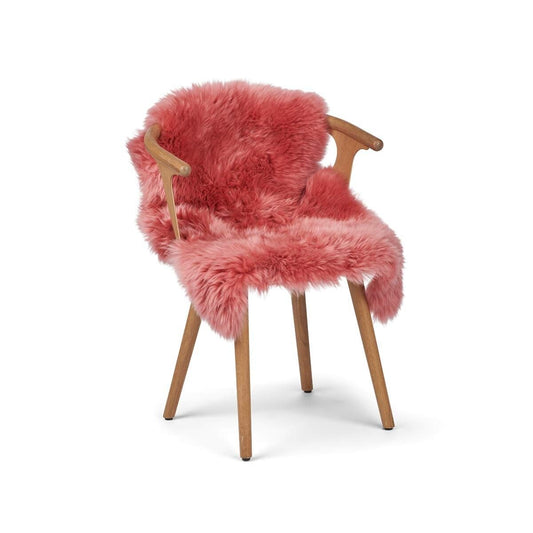 New Zealand Sheepskin Long Wool Rug/Throw Coral Peach