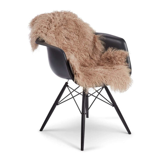 Curly Sheepskin Rug/Throw Warm Sand Small