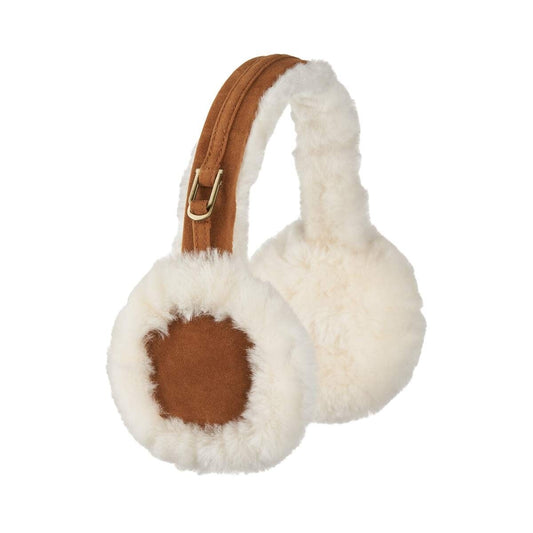 Simone Earmuff White Brown Leather