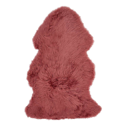 New Zealand Sheepskin Long Wool Rug/Throw Old Rose