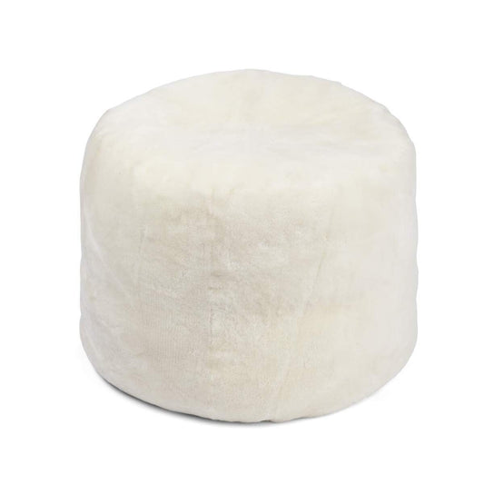 Round Moccasin Pouf White