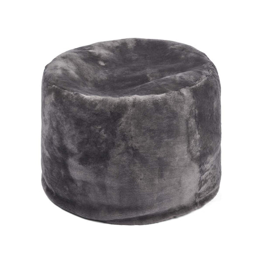 Round Moccasin Pouf Dark Grey