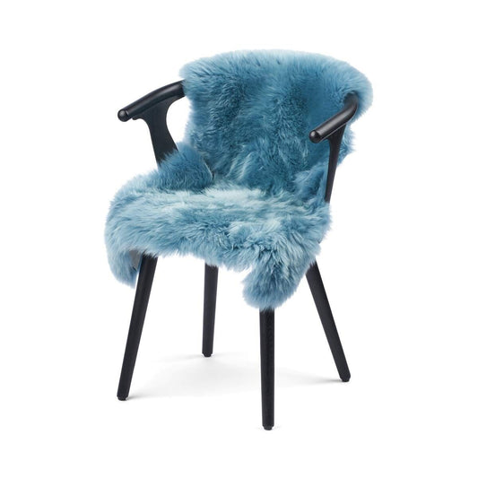 New Zealand Sheepskin Long Wool Rug/Throw Smoke Blue