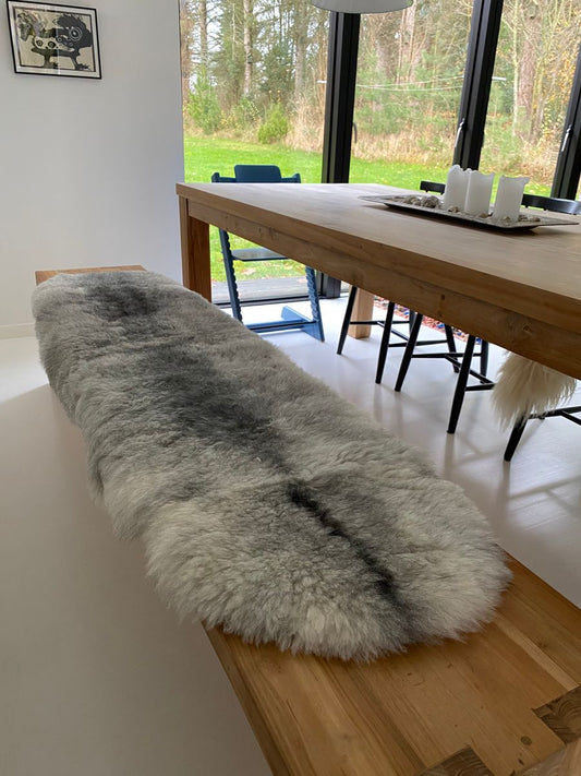 Icelandic Sheepskin Rug/Throw Natural Grey 180 cm