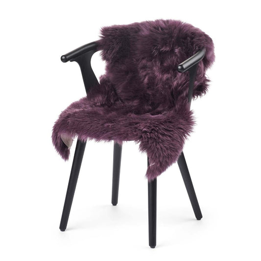 New Zealand Sheepskin Long Wool Rug/Throw Aubergine