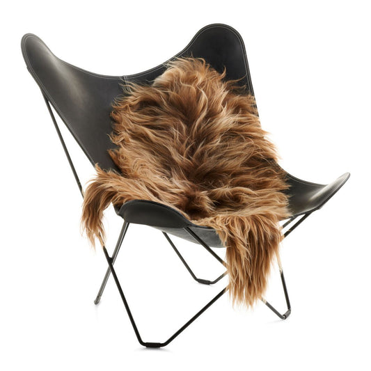 Icelandic Sheepskin Rug/Throw Rusty Brown 100-120 cm