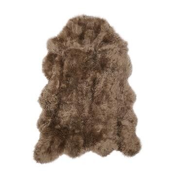 New Zealand Sheepskin Long Wool Rug/Throw Taupe