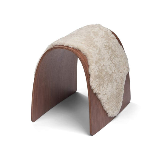 Sheep Stool Cover Short Wool Pearl Medium