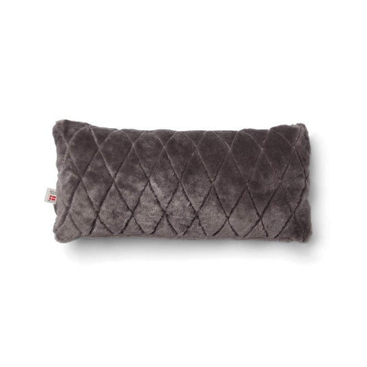 Moccasin Checked Cushion Doublesided Dark Grey Medium
