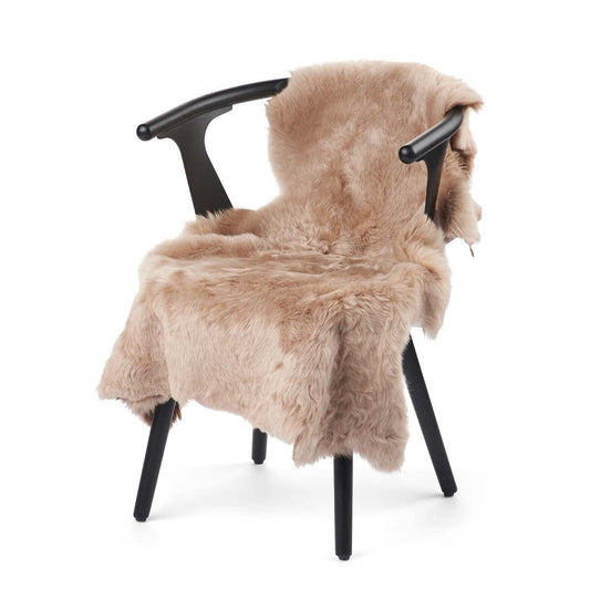 Double Face Sheepskin Rug/Throw Tan 90 x 60cm