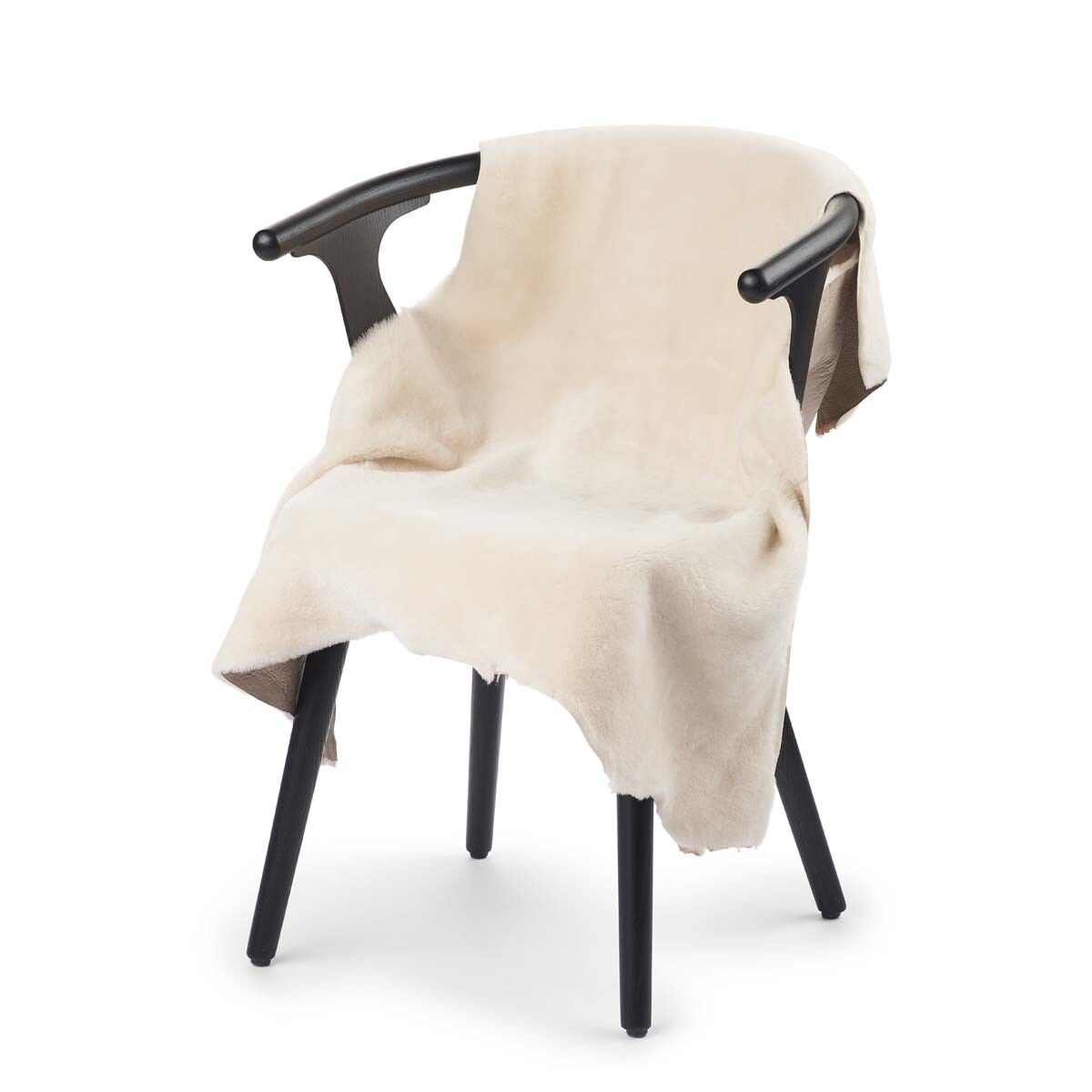 Double Face Sheepskin Rug/Throw Ivory 90 x 60cm